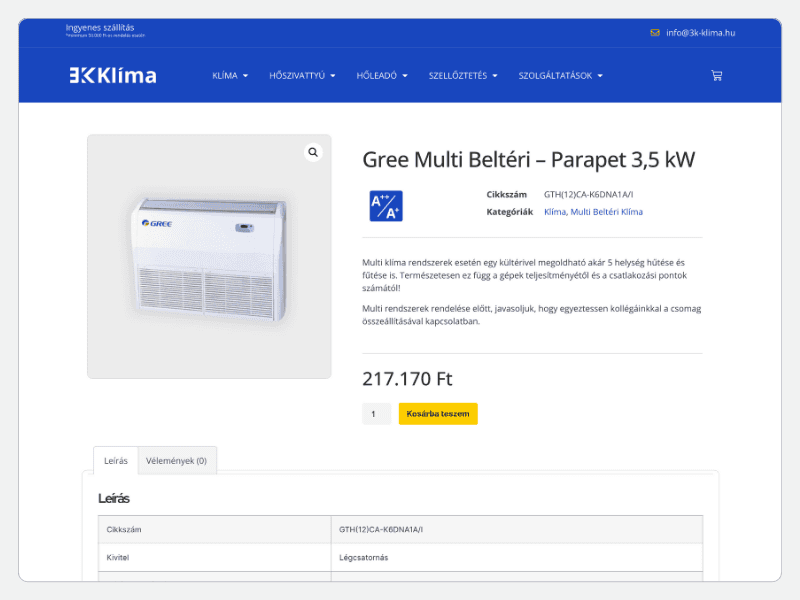3K Klima - Webshop