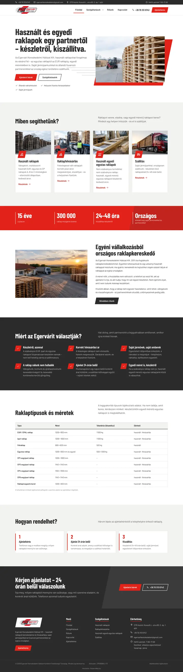 Egervariraklap.hu - Weboldal
