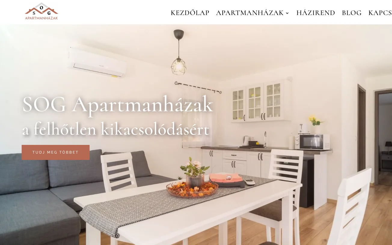 SOGapartman.hu - Weboldal – képernyőkép